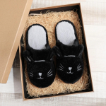 Fashion Winter Slippers Women Indoor Outdoor Furry Slippers Plush Cartoon Cat Cozy Lightweight Wood Floor Slippers Non Slip Sole Soft 36-37 pilka spalva