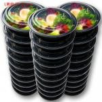 Maisto ruo&scaron;imo indai Plastikiniai maisto indai su dangteliais Lauko ne&scaron;iojama bento pietų dėžutė, 1 skyriaus apvali pietų dėžutė 700 ml&1