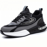 Madingi nauji vyri&scaron;ki apsauginiai batai su plieniniais pir&scaron;tais, sportiniai sportbačiai su oro pagalve, atspindintys darbo apsauginiai batai, atsparūs pradūrimui, darbo batai, atsparūs smūgiams 42