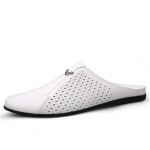 Itali&scaron;ki vyri&scaron;ki &scaron;lepetės i&scaron; natūralios odos, vyri&scaron;ki muleriai, vyri&scaron;ki loaferiai, lauko, neslystantys, juodi, kasdieniai, pusiau &scaron;lepetės, vyri&scaron;ki mados batai, vyras 45 balta