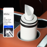 Daugiafunkcis automobilinis servetėlių dėžutės dangtelis laikiklis automatinis apvalus popierinis tūbelis saugus langų daužytuvas servetėlių puodelis automobilio interjero aksesuarai raudona