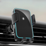 Hipacool automobilinio telefono laikiklis belaidis įkrovimas su lengvu telefono stovu automobilyje, skirtas Volvo/bmw/mazda/tesla automobilių priedams salone juoda