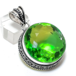 Peridot Gemstone Handmade 925 Sterling Silver Jewelry Pendant 1.85 l0d93