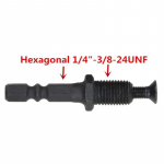 &Scaron;e&scaron;iakampis 1/4 6,35 mm &scaron;e&scaron;iakampio kotelio adapteris į 1/2-20UNF &scaron;e&scaron;iakampio kotelio i&scaron;orinį sriegį su atbuliniu sraigtu gręžimo griebtuvui