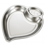 Užkandžių lėk&scaron;tė Peach Shape 2 Section 304 Nerūdijančio plieno maisto deserto užkandžių lėk&scaron;tė restoranui sidabras