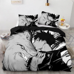 Anime Jujutsu Kaisen Satoru Gojo antklodės užvalkalų rinkinys King Queen Dvivietis Dvivietis Vieno dydžio Vaikams Paauglių patalynės komplektas 150x200cm 3pcs