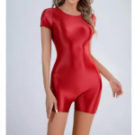 Trumpomis rankovėmis elastingi žaismingi kostiumai Blizgūs maudymosi kostiumėliai priekyje Besiūliai kūno kostiumai Sexy Body Tops Atleti&scaron;kas treniruoklių salė Fitness Trikotas Unitard XL