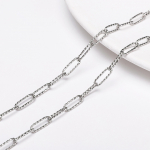 1 metro nerūdijančio plieno grandinėlė Kubos jungties grandinė Pagrindinė punk grandinėlė, skirta &bdquo;pasidaryk pats&ldquo; karolių apyrankių papuo&scaron;alų gamybai 4x12mm