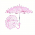 1 Nėrinių skėtis nuo saulės, Arbatos vakarėlio dekoracija, Gimtadienio vakarėlio reikmenys, Vintažiniai vestuvių fotografavimo rekvizitai, Drabužių aksesuarai rožinė