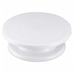 Besukantis tortų stovas, neslystantis pagrindas drožybai, keramikai, tapybai, tortų dekoravimui, tinka kepimo ir keramikos mėgėjams balta