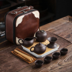 Pritaikykite arbatos rinkinį Purpurinio molio ne&scaron;iojamas arbatinuko rinkinys Lauko kelionės Gaiwan arbatos puodeliai arbatos ceremonijos arbatos puodelio puiki dovana organizatorius