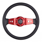 Ralis Gilus 2 stipinų automobilio vairas 320 mm skersmens Universalus aliuminio odos efekto juoda