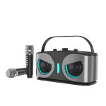 Belaidžiai Bluetooth karaoke garsiakalbiai su 2 mikrofonais Family Cinema KTV rinkinys Integruotas daugiafunkcis ne&scaron;iojamas garso grotuvas juoda
