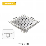 Nerūdijančio plieno grindų trapas kvadratinis kanalizacijos dezodorantas nuo užsikim&scaron;imo filtras kriauklės drenažo dangtelis virtuvės vonios kambario techninės įrangos priedai