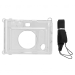 Skaidrus fotoaparato dėklas, permatomas apsauginis dėklas su dirželiu per petį, skirtas Fujifilm Instax Mini Evo