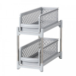 2 pakopų daugiafunkcinis i&scaron;traukiamas spintelės organizatorius, didelės talpos krep&scaron;ys, i&scaron;stumiamas virtuvinės spintelės laikiklis voniai pilka spalva