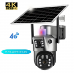 LS VISION 6K 4G SIM saulės kamera 10 kartų priartinimas IP CCTV 12MP dvigubo objektyvo PTZ stebėjimas PIR žmogaus aptikimas lauko apsaugos kamera 4K Cam No Zoom