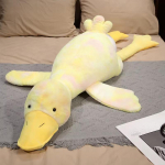 Mielas Didelis Baltas Žąsis PP Antis Pliu&scaron;inis Žaislas Miego Pagalvė Pagalvėlė Mink&scaron;tas Kim&scaron;tinis Gyvūnas Lėlė Gimtadienio Dovana Mergaitei 55-155cm 85cm geltona