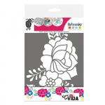 Pochoir - ARTEMIO - 'Viva la vida - fleur' - Format A4 - Pour d&eacute;coration et loisirs cr&eacute;atifs