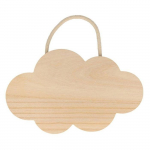 2 nuage en bois &agrave; suspendre 25 x 15 cm