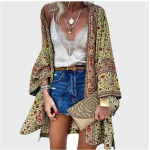 Vasaros Bohemijos laisvalaikio apsiaustas megztinis, skirtas maudymosi kostiumėliui, paplūdimio maudymosi kostiumėlis, ilgomis rankovėmis skara, &scaron;ifoniniai mar&scaron;kinėliai S