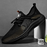 Vasariniai Atviru Ra&scaron;tu Vyri&scaron;ki Mokasinai Auk&scaron;tos Kokybės Kvėpuojantys Sportbačiai Vyrams Batai Lauko Atsitiktiniai Basakojai Patogūs Mokasinai Plok&scaron;čiapadžiai 44 juoda