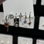 6 vnt. / rinkinys Goth Punk Vintage Heart Moon Cross Star pakabinami auskarai vyrams Moteri&scaron;ki Y2K estetiniai papuo&scaron;alų priedai 6Pcs