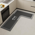 Auk&scaron;čiausios kokybės L formos virtuvės kilimėliai: Atsparus purvui, lengvai prižiūrimas, sugeriantis, greitai džiūstantis diatomų purvas, skirtas naudoti namuose. 100*120cm