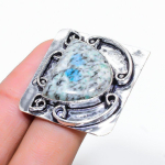K2 Azurite Handmade 925 Sterling Silver Jewelry Ring Size 10 g5u73