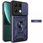 Slystanti objektyvo kamera apsauginis dėklas Xiaomi Redmi Note 13 4G dėklas Xiaomi Redmi Note 13 Pro Plus &scaron;arvuotas dėklas su žiedu-laikikliu for Redmi Note 13 4G mėlyna