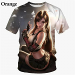Anime žaidimų 3D spausdinti vyri&scaron;ki mar&scaron;kinėliai su seksualiomis merginų grafikos O formos kaklo unisex Y2k populiarūs Harajuku vyri&scaron;ki drabužiai S