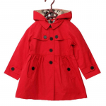 Mergaičių Vėjo neperpučiamas Medvilninis &Scaron;varkas Drabužiai Vir&scaron;utiniai drabužiai Ruduo Vaiki&scaron;ki drabužiai Vaikų mada Chaki Spalvos Gobtuvu Tran&scaron;ėjos Palto &Scaron;varkas Mergaitei 130 raudona