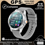 2025 GPS Sekimo Sportinis I&scaron;manusis Laikrodis Vyrams HD Ekranas Bluetooth Skambutis NFC &Scaron;irdies Ritmas Vandeniui Atsparus I&scaron;manusis Laikrodis Silicone + leather