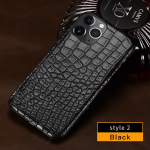 100% natūralios krokodilo odos telefono dėklas iPhone 16 15 Pro Max 14 12 ProMax 13Pro 16 Plus 15Pro 16Pro 14Plus prabangus dėklas For Iphone 16 black