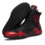 Unisex bokso batai neslidūs imtynių koviniai bokso batai vyri&scaron;ki jojimo batai motociklininko batai moteri&scaron;ki imtynių varžybų batai 46 raudona/juoda