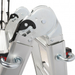 Teleskopinės kopėčios A formos sulankstomos kopėčios Aliuminio lydinio plačios kojos prailginamos kopėčios 330 svarų apkrova