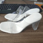 Vasarinės moteri&scaron;kos basutės, PVC želė &scaron;lepetės, atviri auk&scaron;takulniai, moteri&scaron;kos permatomos organinio stiklo &scaron;lepetės, bateliai, skaidrūs, kulniukai, basutės 35