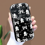 Mielas animacinių filmų ra&scaron;tų kreminės tekstūros korpusas, banguotas kra&scaron;tas, mink&scaron;tas silikoninis dangtelis telefono dėklas, skirtas Huawei Honor Infinix Tecno iPhone Infinix Note 30 5G juoda