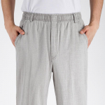 Medvilninės ir lininės pavasarinės ir vasaros vyri&scaron;kos kelnės elastinės juosmens plonos lininės laisvalaikio kelnės L &scaron;viesiai pilka spalva
