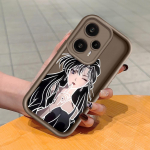 Mink&scaron;tas silikoninis kvadratinių kopėčių spausdinimo ra&scaron;tų telefono korpusas, pilnas dangtis, fotoaparatas, atsparus smūgiams, guminis dėklas, skirtas Xiaomi Redmi Redmi A4 5G balta