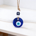 Retro Velnio Akies Varpelis Vėjo Varpelis su Mėlyna Akimi Džiuto Virvė - Galimas dviejų dydžių Europos ir Amerikos dekorui