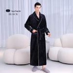 [2001 Naujas] Itin ilgas storas unisex flanelinis chalatas: Rudens/Žiemos, XL Koralinio fliso chalatas Triple Extra Large