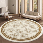 Purvui atsparus, lengvai prižiūrimas apvalus ka&scaron;myro kilimas - storas, neslystantis svetainės kilimas rudeniui ir žiemai Diameter 120 cm (Dense)