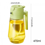 2 viename aliejaus dozatoriaus butelis Aliejaus pur&scaron;kimo butelis virtuvei Aliejaus ir acto dozatorius Alyvuogių aliejaus butelis pur&scaron;kiklis Namai(Pur&scaron;kite ir pilkite) 470ml