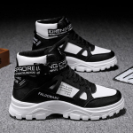 Mados Tendencija Vyri&scaron;ki Auk&scaron;takulniai Odiniai Batai Pavasariniai Briti&scaron;ki Platforminiai Ankle Boots Lauko Kvėpuojantys Atsipalaidavę Tooling Batai Botas Hombre 44 juoda