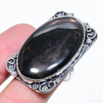 Sunsheen Obsidian Handmade 925 Sterling Silver Jewelry Ring Size 8 c1u23