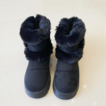 Kailinės plok&scaron;tumos moteri&scaron;ki sniego ankle boots &scaron;ilti batai 2025 m. tendencija nauji trumpi pliu&scaron;iniai medvilniniai Chelsea batai kasdieniam vaik&scaron;čiojimui Mujer Botas 36 juoda