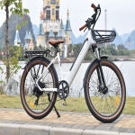 KAISDA K601 Suaugusiųjų elektrinis dviratis 350W variklis Miesto elektrinis dviratis 36V16Ah baterija E-dviratis 26 colių padanga Miesto elektrinis dviratis balta