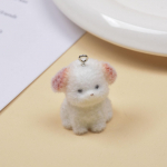 Derva Flokuota Miela Trimatė Katė Raktų Pakabukas Automobilio Raktų Pakabukas Krep&scaron;io Pakabukas balta