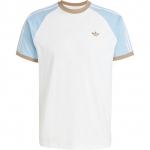 Adidas Originals Cali Sport Apvalus kaklas Siauras prigludimas Madingi trumparankoviai mar&scaron;kinėliai Vyri&scaron;ki vir&scaron;utiniai drabužiai Balti &Scaron;viesiai mėlyni Rudi KC4960 M